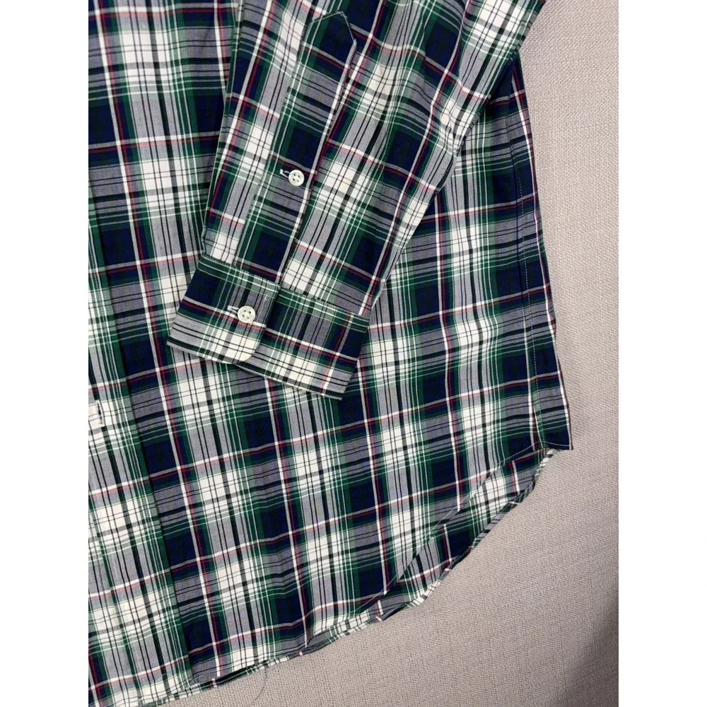 Vintage Polo Ralph Lauren Men's Plaid Classic Fit Button Up Dress Shirt Size L